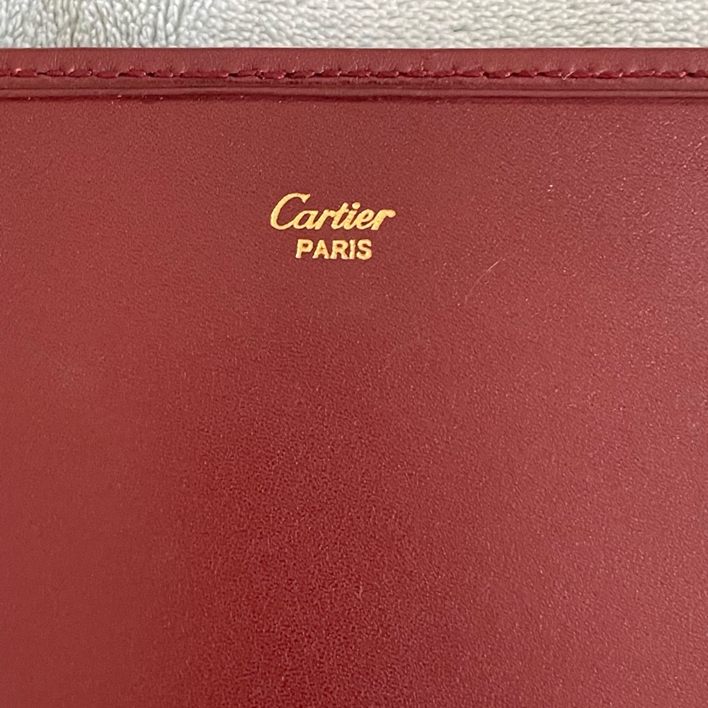 SOLD: Vintage Cartier Clutch Wine/Burgundy with Gold Hardware ❤️❤️❤️ - Picture 12 of 16